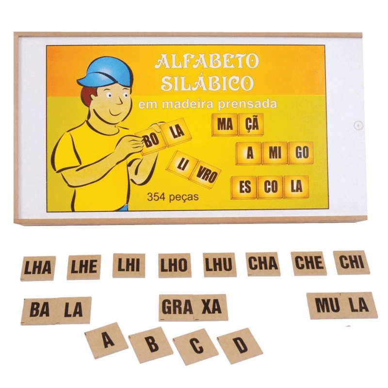 Alfabeto Móvel Jogo Educativo Formando Palavras Mdf Madeira