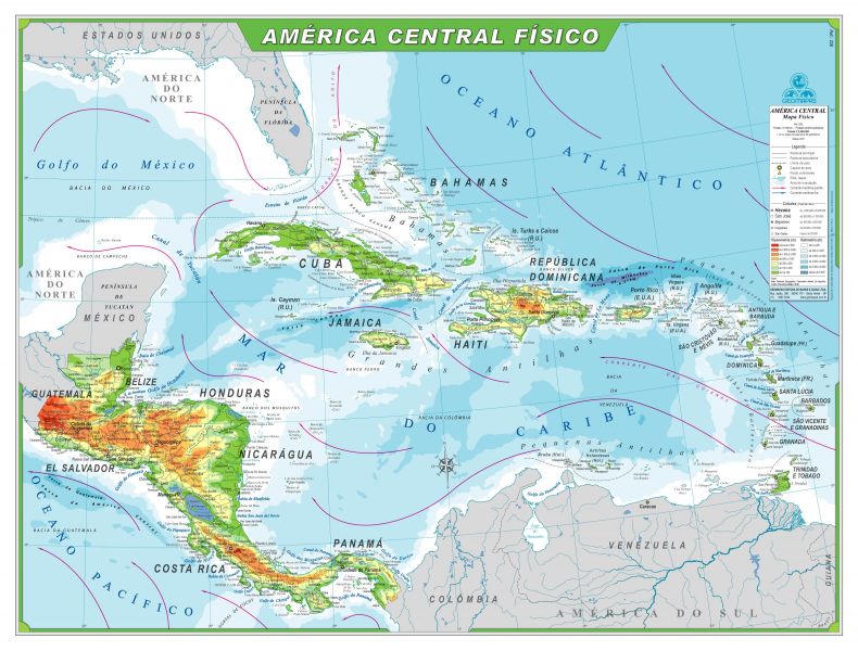 Continente americano, Continentes, Mapa américa do sul