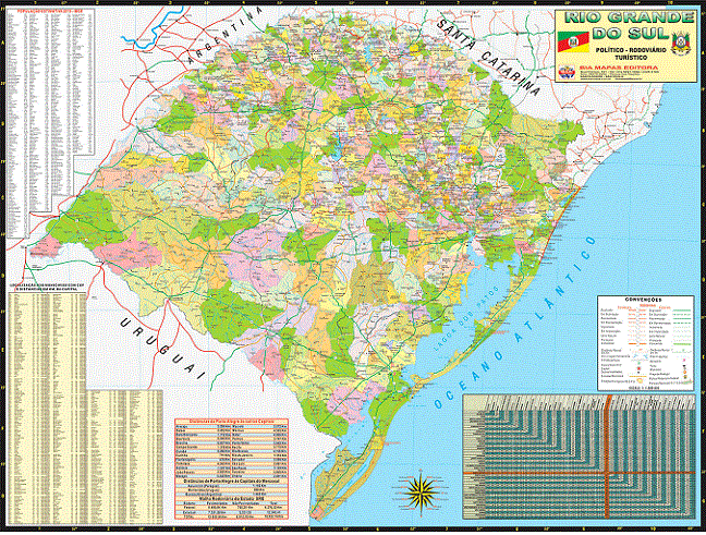 Mapa Estado Rio Grande Do Sul Politico E Rodoviario Lojaapoio