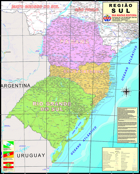 Mapa Brasil Região Sul Político E Rodoviário Lojaapoio