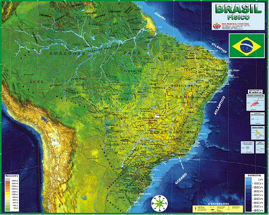 Mapa do Brasil Físico